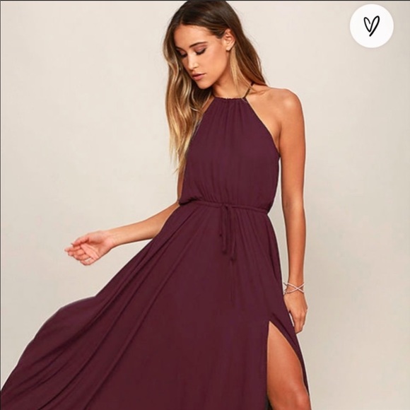 Lulu's Essence of Style Plum Purple Maxi Dress lrg - Picture 2 of 13